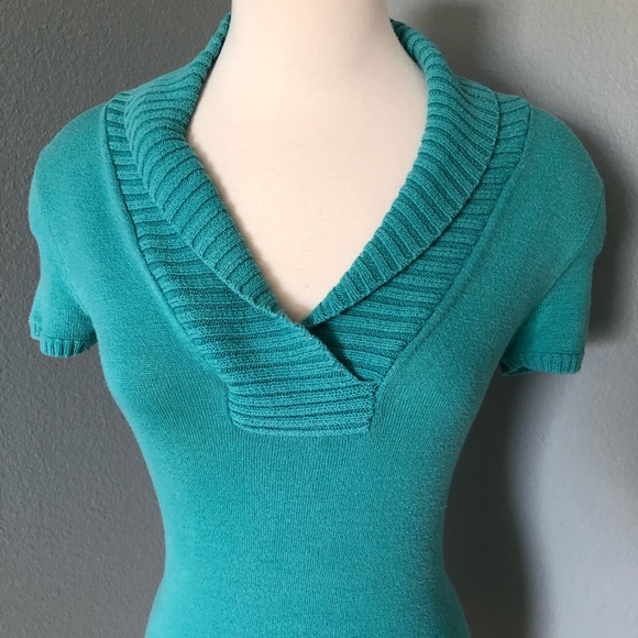 BCBG MaxAzria Cowl V-Neck Knit Sweater Blouse - Picture 12 of 16